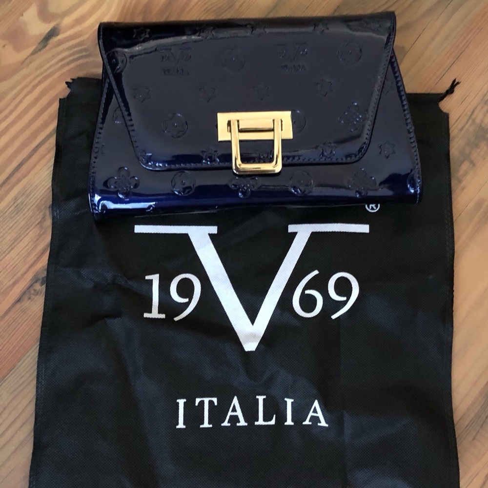 New Versace Italia 1969 Blue Bag Clutch